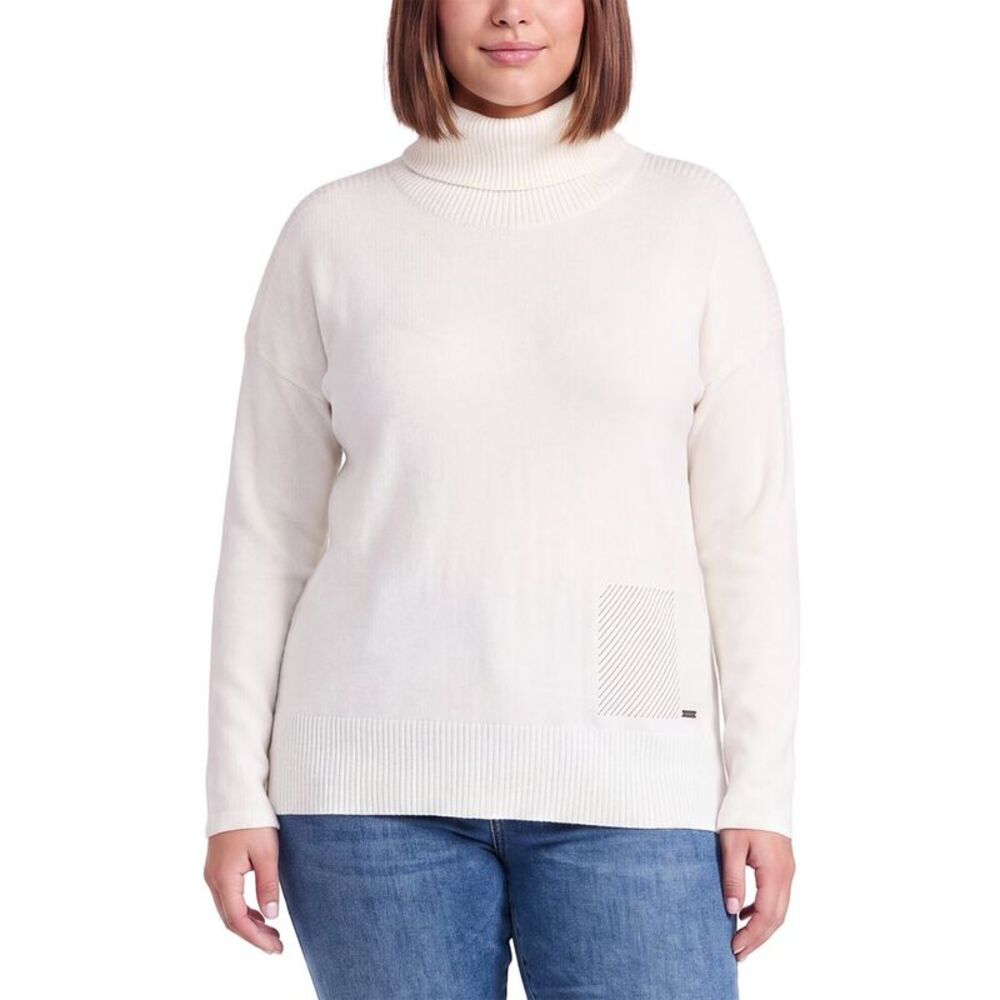 Picadilly Womens Beaded Pocket Sweater, White